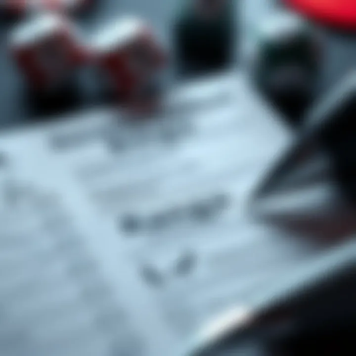 A close-up of a checklist highlighting security features