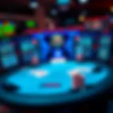 Intricate layout of a Facebook poker game interface