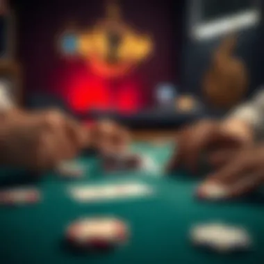 Strategic Poker Setup Strategic poker setup with cards and chips