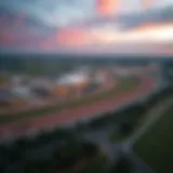 Aerial view of Presque Isle Downs showing the racetrack