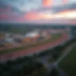 Aerial view of Presque Isle Downs showing the racetrack
