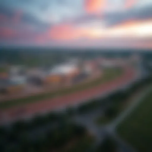 Aerial view of Presque Isle Downs showing the racetrack