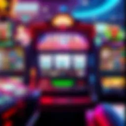 Vibrant graphics of Super Jackpot Party slot game interface