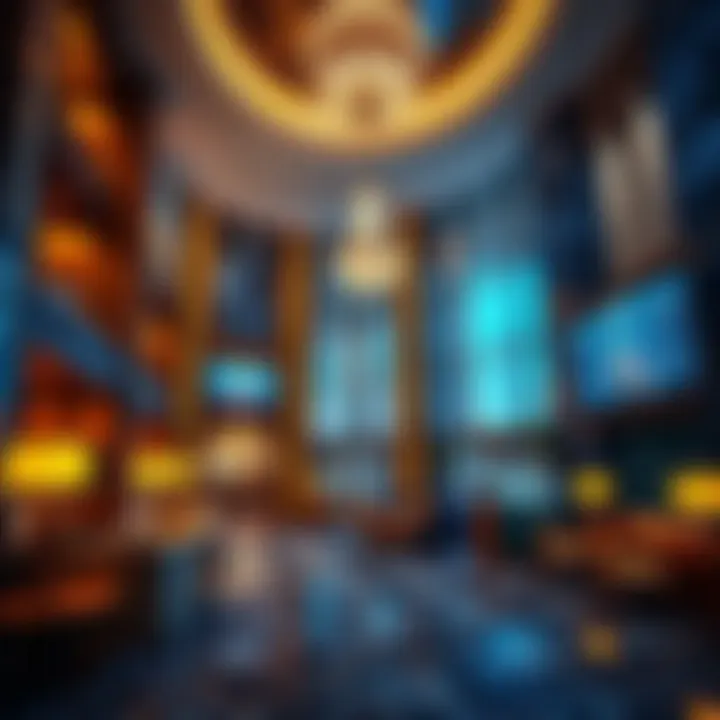 Luxurious hotel lobby in Las Vegas