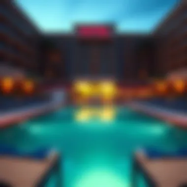 Relaxing hotel pool area with comfortable lounge chairs