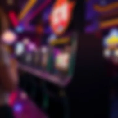 Exciting moment of winning at a slot machine