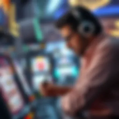 Strategic player analyzing slot game mechanics