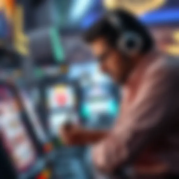 Strategic player analyzing slot game mechanics