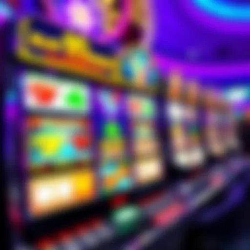 Vibrant Slot Machine Display Vibrant slot machine display with colorful graphics
