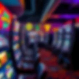 A colorful array of slot machines showcasing various themes and designs in a local casino.