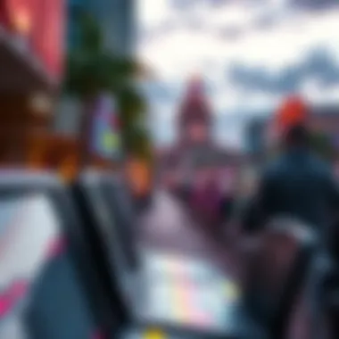 Panama City's Scenic Beauty and Gaming A serene landscape of Panama City highlighting its scenic beauty, juxtaposed with modern gaming establishments.