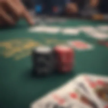 Strategic gameplay in Texas Hold'em with cards laid out