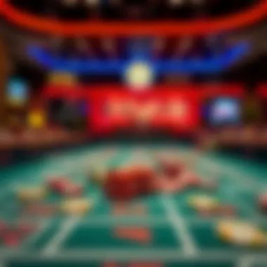 Craps table with vibrant chips and dice