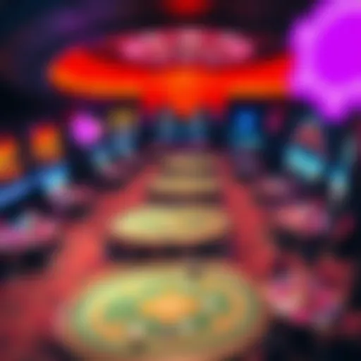 Vibrant Atmosphere of the Poker Room Aerial view of the Aurora Casino Poker Room showcasing the vibrant atmosphere and layout