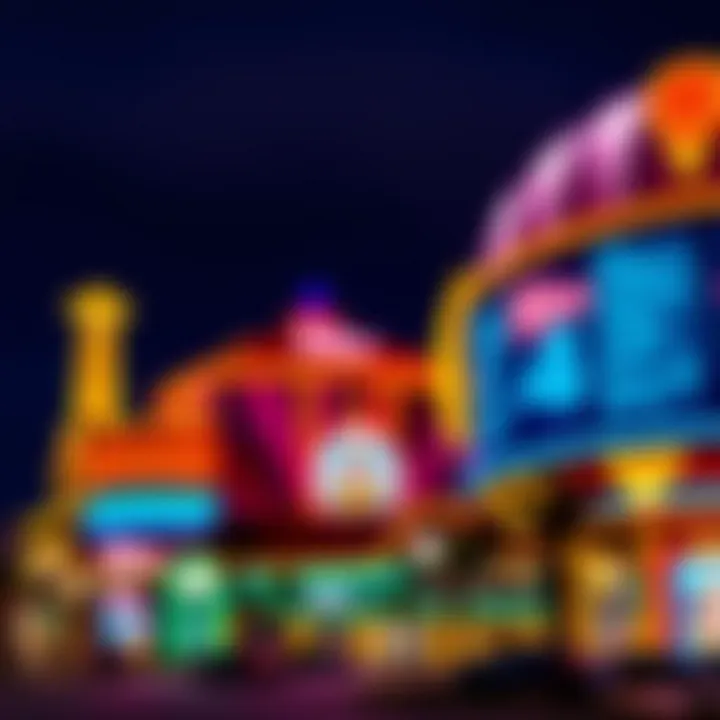 Night view of a vibrant Biloxi casino with bright lights