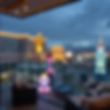 Luxurious balcony overlooking the Strip