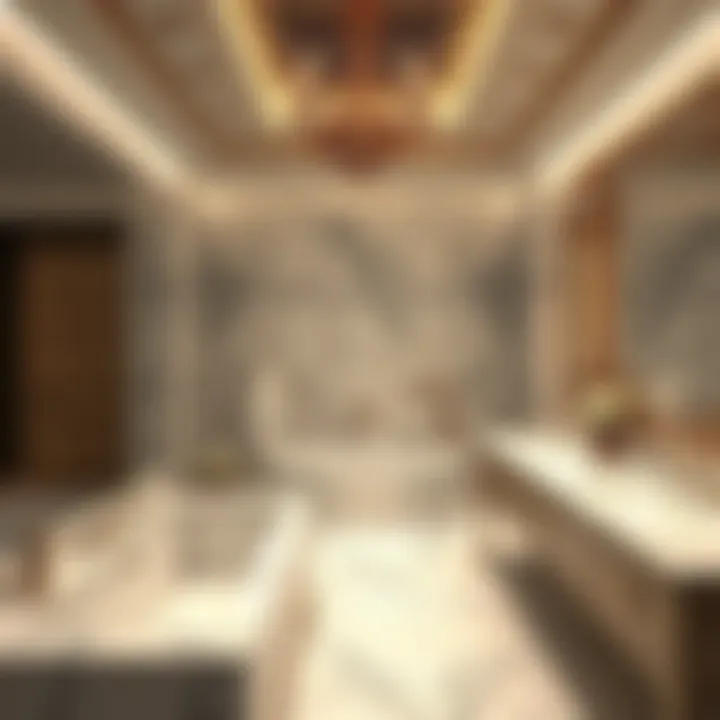 Stunning bathroom featuring marble finishes