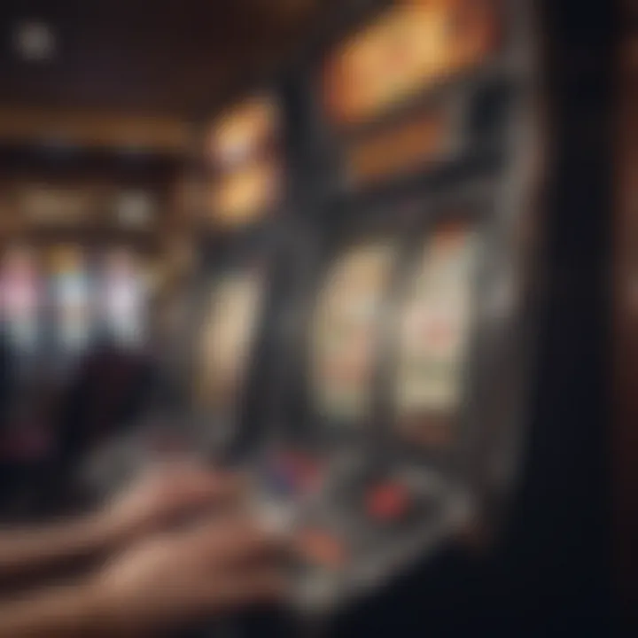 Player engaging with a slot machine