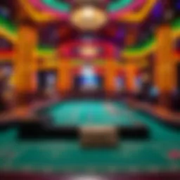 Luxurious craps table setup with vibrant lighting