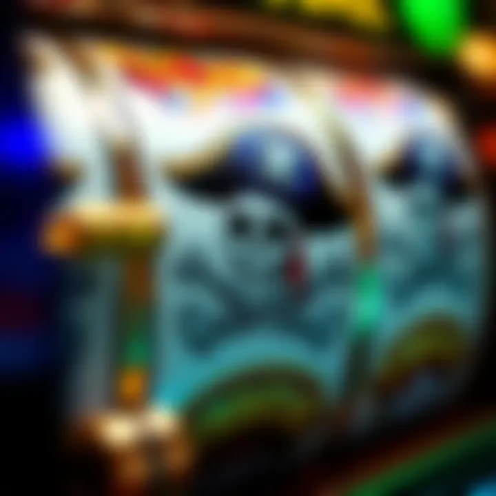 Pirate-Themed Symbols on Reels Close-up of pirate-themed symbols on the slot reels