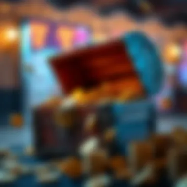 Treasure Chest Filled with Gold Coins Illustration of a treasure chest filled with gold coins