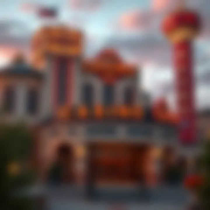 Architectural Design of New Mexico Casino An exterior shot of a prominent casino, highlighting its architectural design and signage