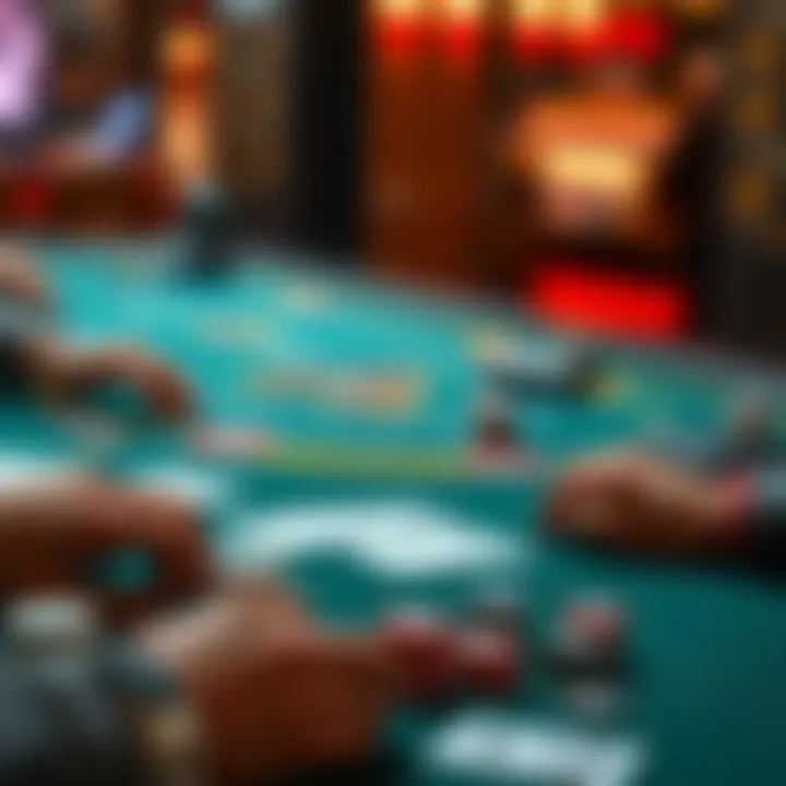 Close-up of game mechanics in 3 Card Poker