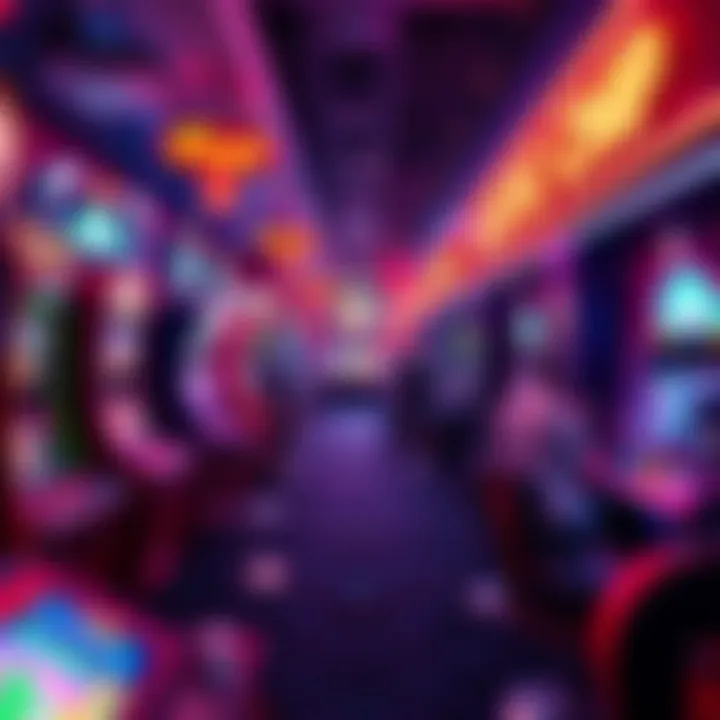 Vibrant Arcade Landscape A vibrant arcade featuring classic and modern gaming machines in Atlantic City