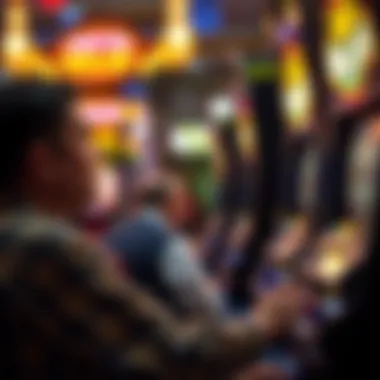 Strategic Engagement at the Dollar Slots A player contemplating their next move at a dollar slot machine