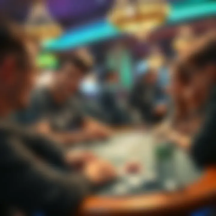 Social Interaction in Blackjack A group of friends enjoying blackjack at a casino