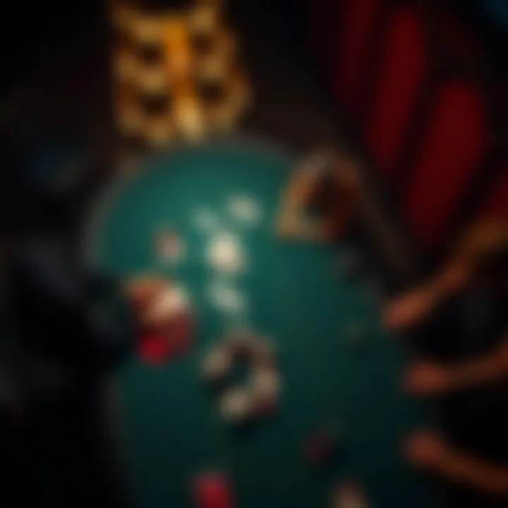 An aerial view of a Texas Holdem poker table