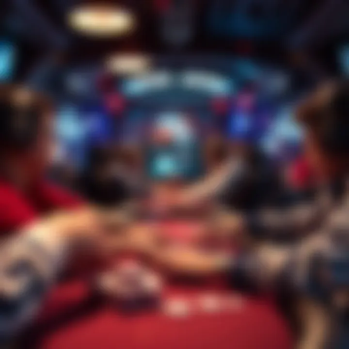 Dramatic Online Poker Tournament Scene Dramatic online poker tournament scene