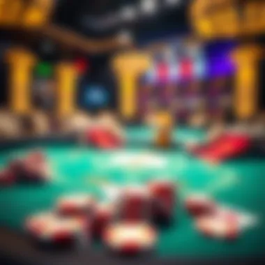 The Thrill of Online Blackjack A vibrant online blackjack table with cards and chips