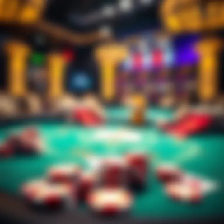 The Thrill of Online Blackjack A vibrant online blackjack table with cards and chips