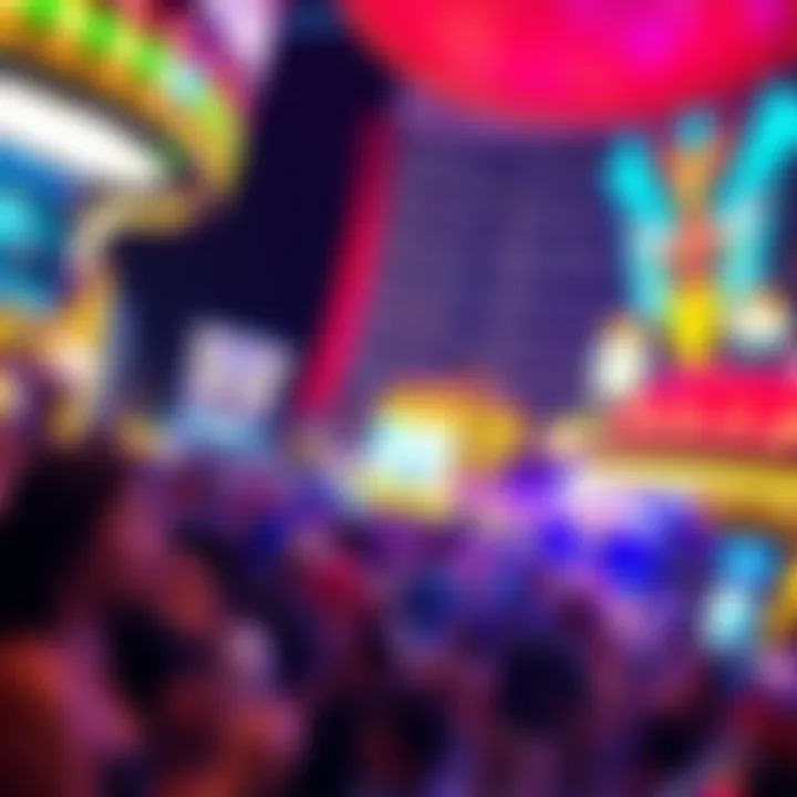 Vibrant Nightlife Experience at Mandalay Bay A vibrant nightlife scene at Mandalay Bay with bright lights and lively crowds.