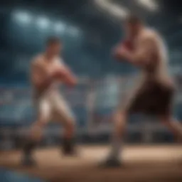 An engaging boxing match in action