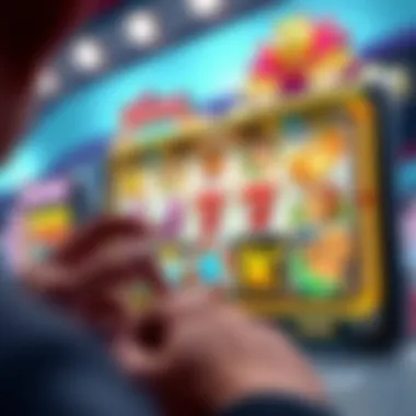 Vibrant slot app interface showcasing various themes and features