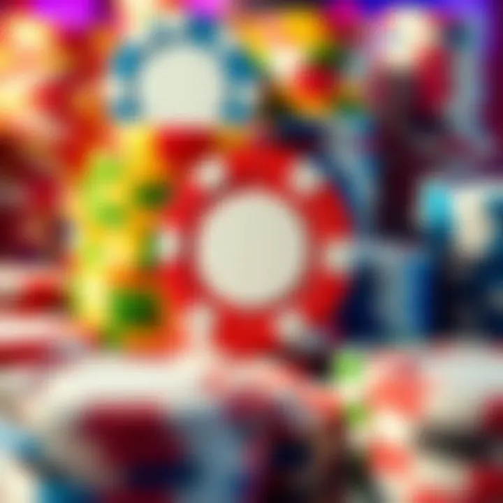 Poker chips in a vibrant array of colors and patterns