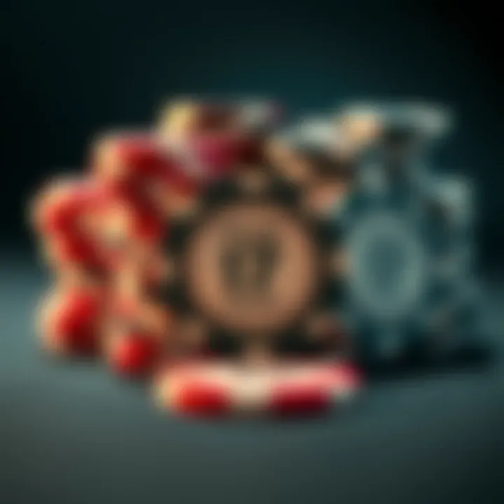 An assortment of poker chips and their denominations