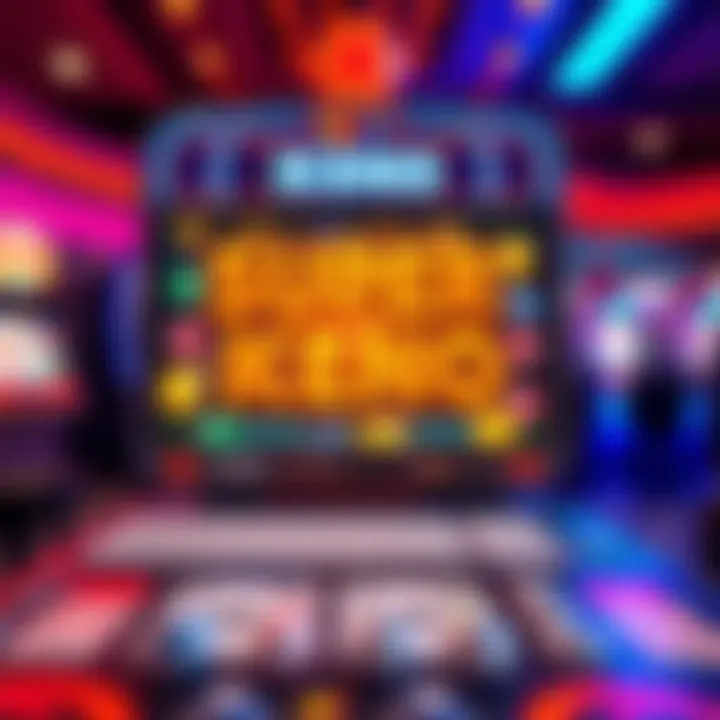 Vibrant Super Keno Game Interface An engaging online Super Keno game interface showcasing vibrant graphics