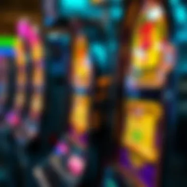 Intricate Designs of a Used Slot Machine Close-up of a colorful used slot machine with intricate designs.