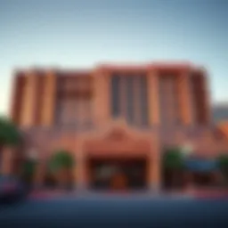 Exterior view of Fire Rock Navajo Casino Hotel showcasing unique architectural design