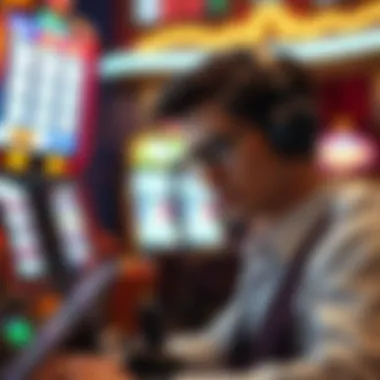 Strategist Analyzing Video Poker Strategies A strategist analyzing video poker strategies with a focused expression