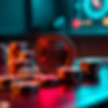 Blockchain Innovations in the Gambling Sector An abstract representation of blockchain technology in gambling