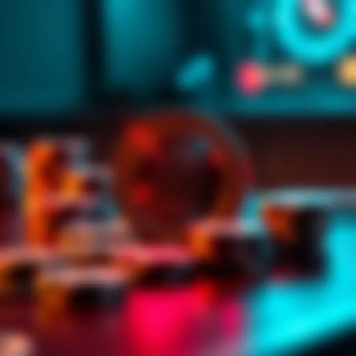 Blockchain Innovations in the Gambling Sector An abstract representation of blockchain technology in gambling