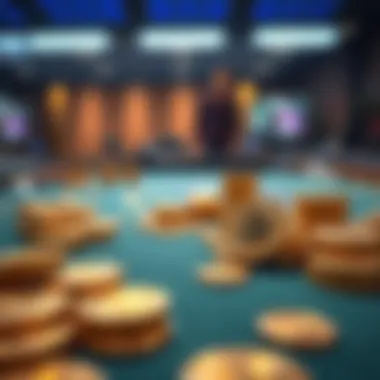 The Fusion of Currency and Gaming Cryptocurrency coins scattered on a gaming table