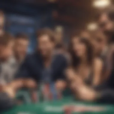 Celebration of a Win in Group Blackjack Players celebrating a win together at the blackjack table