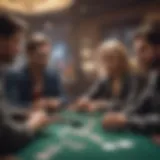 Strategic discussion among players at a blackjack table