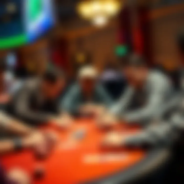 Players engaged in a high-stakes poker tournament