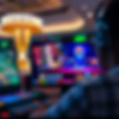 Illustration of online casino games interface